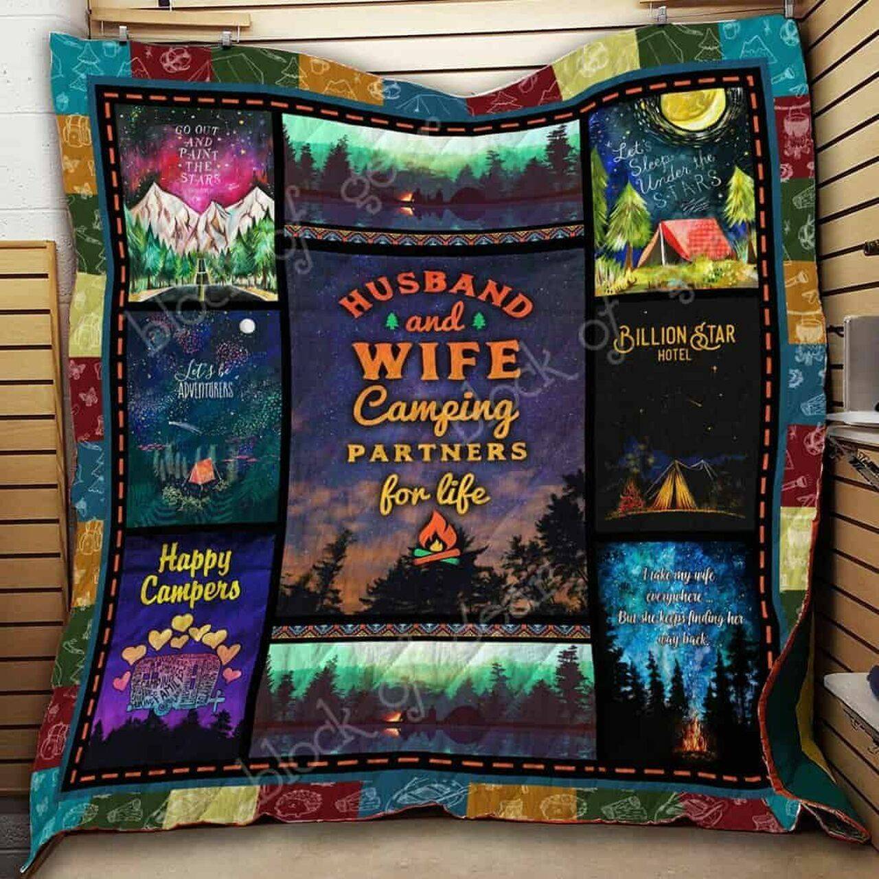 Husband And Wife Camping Partners For Life Ah Quilt Derqwt and Home Decor
