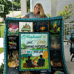 HUSBAND AND WIFE CAMPING PARTNERS QUILT BLANKET TY190101 and Home Decor