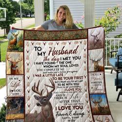 Husband - Deer Quilt Blanket 01 and Home Decor