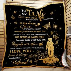 Husband To Wife Wrote Your Name In My Heart Quilt Blanket Dhc040120115Td and Home Decor