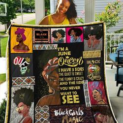 I Am A June Queen Black Beautiful TH2309213CL Quilt Blanket and Home Decor