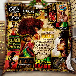 I Am A Strong Melanin Queen Quilt and Home Decor