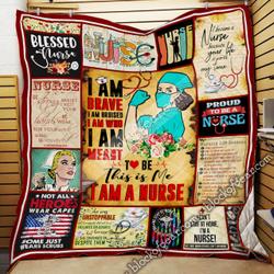 I Am A Strong Nurse Quilt Blanket and Home Decor