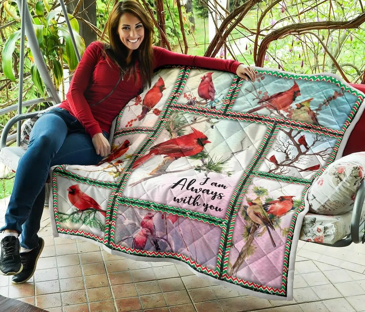I Am Always With You Cardinal Quilt Blanket Dhc020120201Td and Home Decor