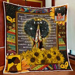I Am Black And Beautiful Quilt Blanket and Home Decor