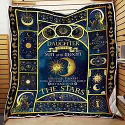 I Am Daughter Of The Sun And Moon Quilt Blanket and Home Decor