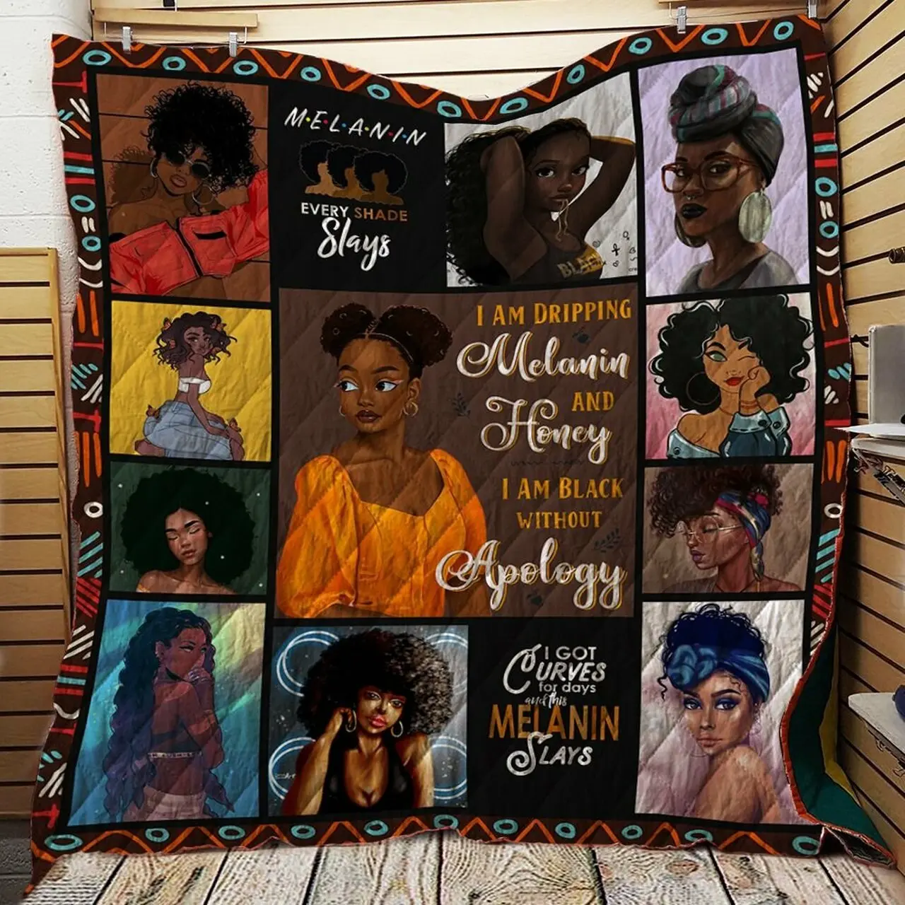 I Am Dripping Melanin And Honey Quilt Blanket Dhc150120551Td and Home Decor
