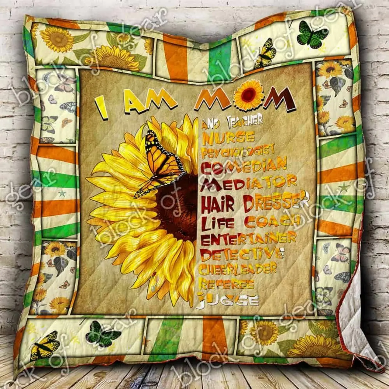 I Am Mom And Ah Quilt Derqwy and Home Decor