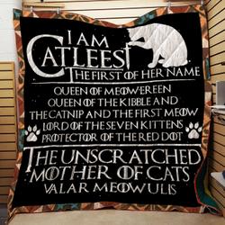I Am The Catleesi Mother Of Cats Quilt  Funny Cat Quilt and Home Decor