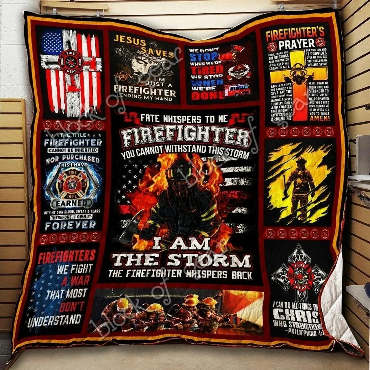 I Am The Storm Firefighter Ah Quilt Derqjx and Home Decor