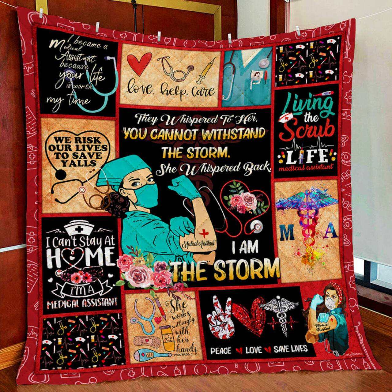 I Am The Storm Medical Assistant Quilt Blanket and Home Decor