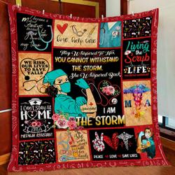 I Am The Storm Medical Assistant Quilt Blanket and Home Decor