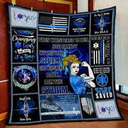I Am The Storm Paramedic Quilt Blanket and Home Decor