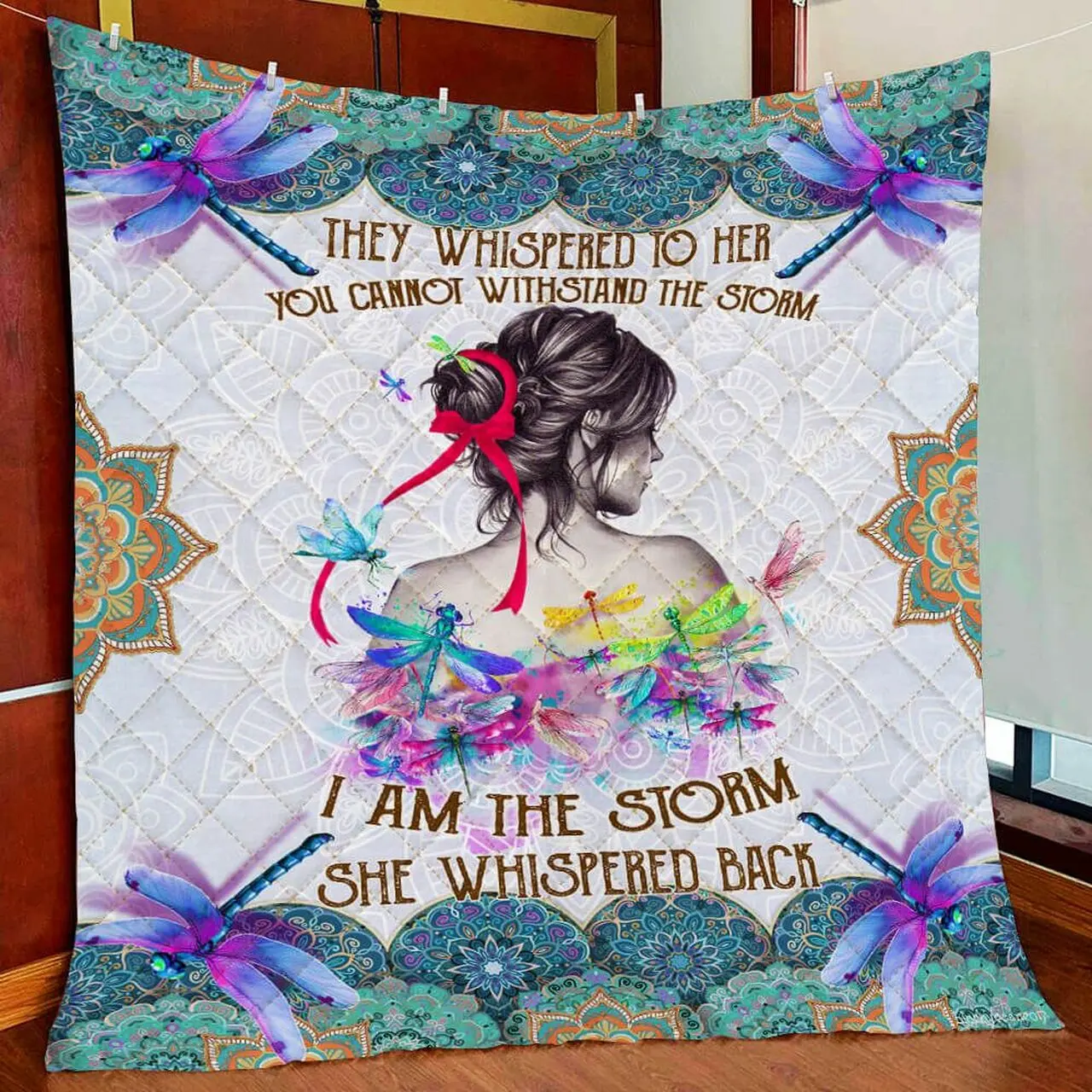 I Am The Storm Quilt Blanket and Home Decor