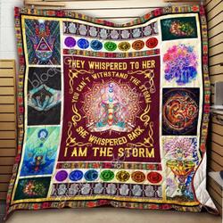 I Am The Storm  Yoga Premium Quilt Blanket and Home Decor