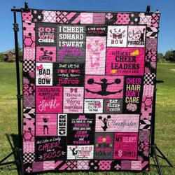 I Cheer So Hard I Sweat Glitter Pink Version Quilt Blanket Py68  Quilt and Home Decor
