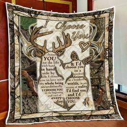 I Choose You, Buck & Doe Quilt Blanket and Home Decor