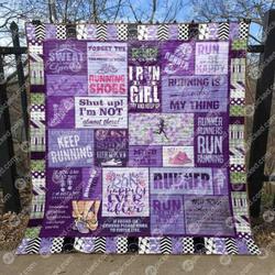 I Dont Sweat I Only Sparkle Purple Quilt Blanket Aq55  Quilt and Home Decor