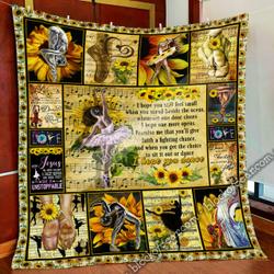 I Hope You Dance - Ballet & Sunflower Quilt Blanket Shb74 and Home Decor
