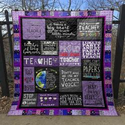 I Love Being A Teacher Quilt Blanket Tr12  Quilt and Home Decor