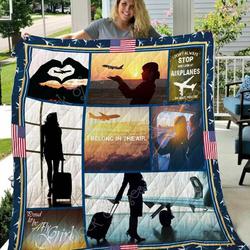 I Love Flying Flight Attendant Blanket Kc1507 Quilt and Home Decor