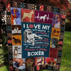 I Love My Boxer Quilt Blanket  Quilt and Home Decor