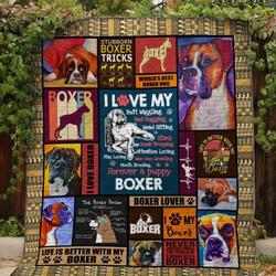 I Love My Boxer Quilt Blanket Ver 3  Quilt and Home Decor