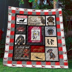 I Love My Dachshund Clt180634 Quilt Blanket and Home Decor