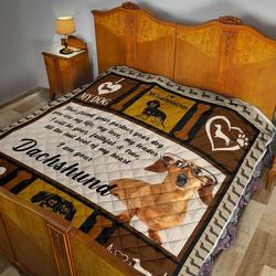 I Love My Dachshund Quilt Tabf Bubl and Home Decor