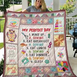 I Love Sewing Blanket Kc1507 Quilt and Home Decor