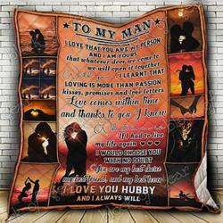 I Love You Hubby Hur Quilt Cysint and Home Decor