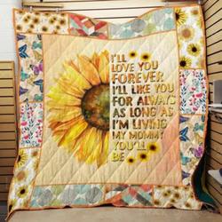 I Love You Mom Sunflower Cl22100285Mdq Quilt Blanket and Home Decor