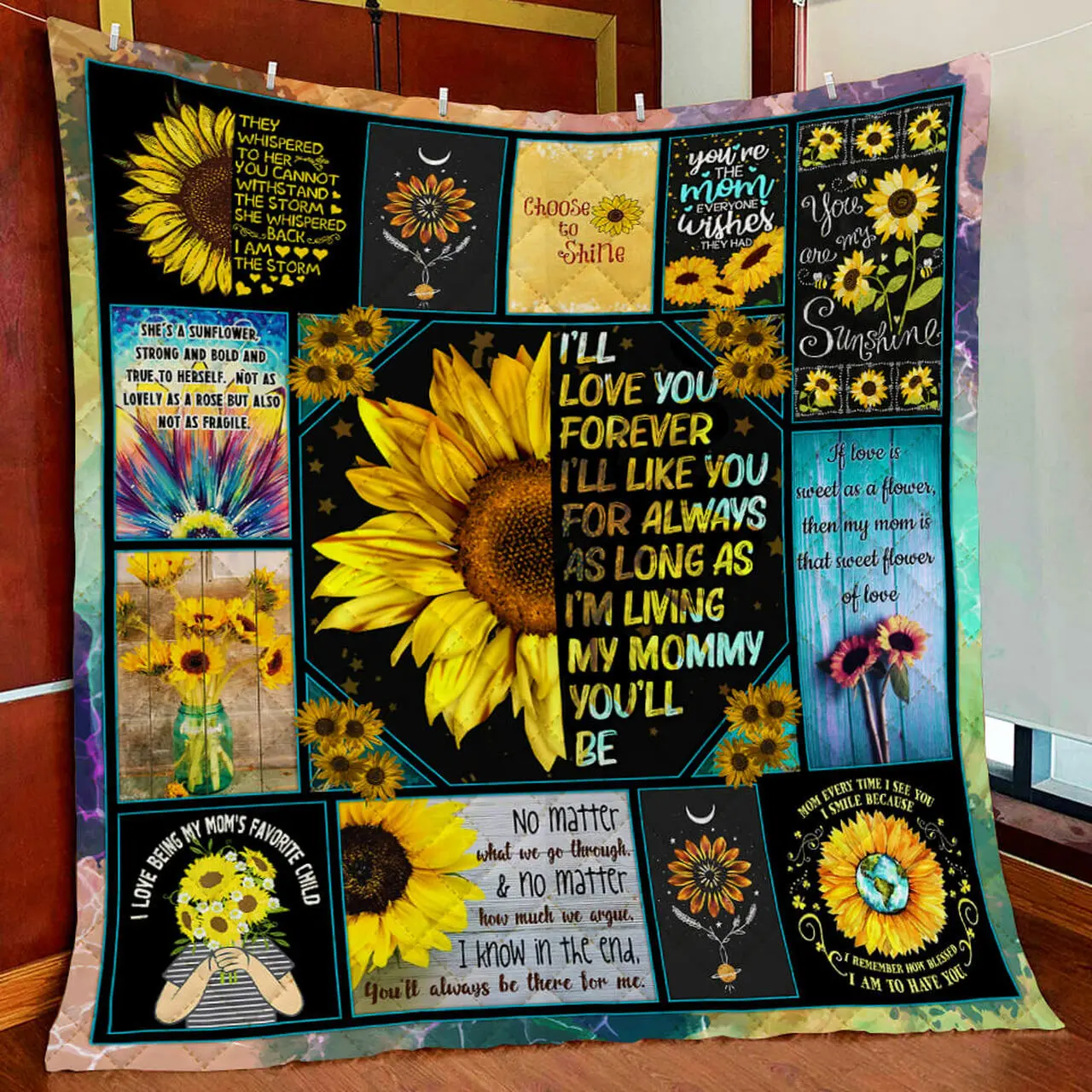 I Love You Mommy Quilt Blanket and Home Decor