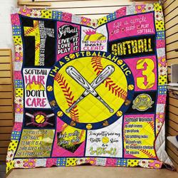 I M A Softballaholic Quilt V070801  Quilt and Home Decor