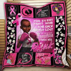 I Proudly Wear Pink Breast Cancer Awareness Cl22100286Mdq Quilt Blanket and Home Decor