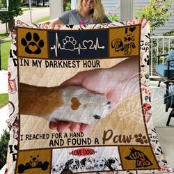 I Reached For A Hand And Found A Paw Vv_ Dog Quilt and Home Decor