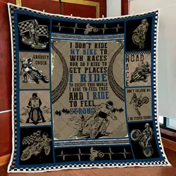 I Ride To Feel Free And I Ride To Feel Strong Biker Quilt Blanket and Home Decor