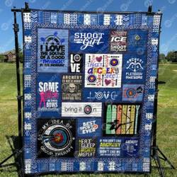 I Shoot Like A Girl Quilt Blanket No96  Quilt and Home Decor