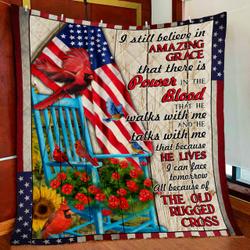 I Still Believe In Amazing Grace Cardinal Quilt Blanket and Home Decor