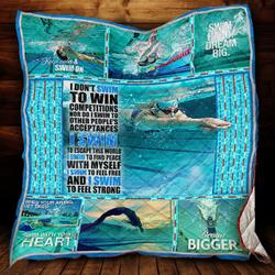 I Swim To Find Peace With Myself Quilt Hn050809  Quilt and Home Decor