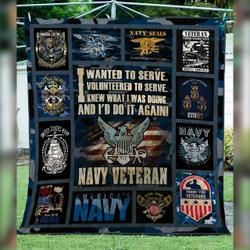 I Wanted To Serve I Volunteered To Serve Navy Quilts Blanket Dhc090120745Td and Home Decor