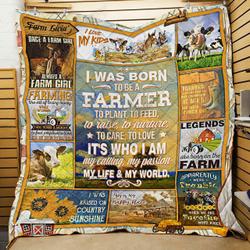 I Was Born To Be A Farmer Quilt X0708-14  Quilt and Home Decor