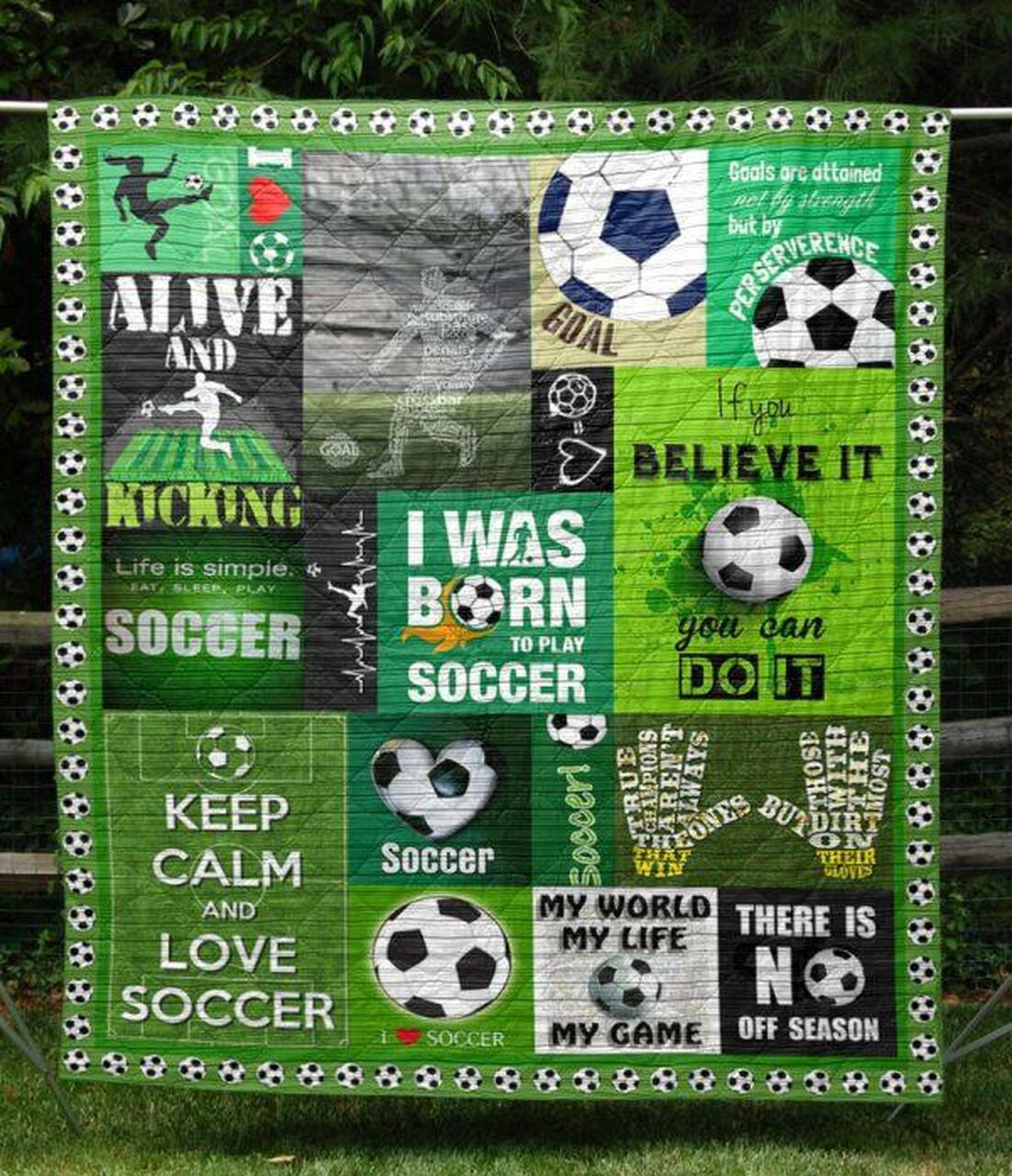I Was Born To Play Soccer Quilt Blanket Tm99 Quilt and Home Decor