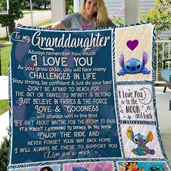 I Will Always Be There To Support You Vv Stitch Quilt Granddaughter and Home Decor
