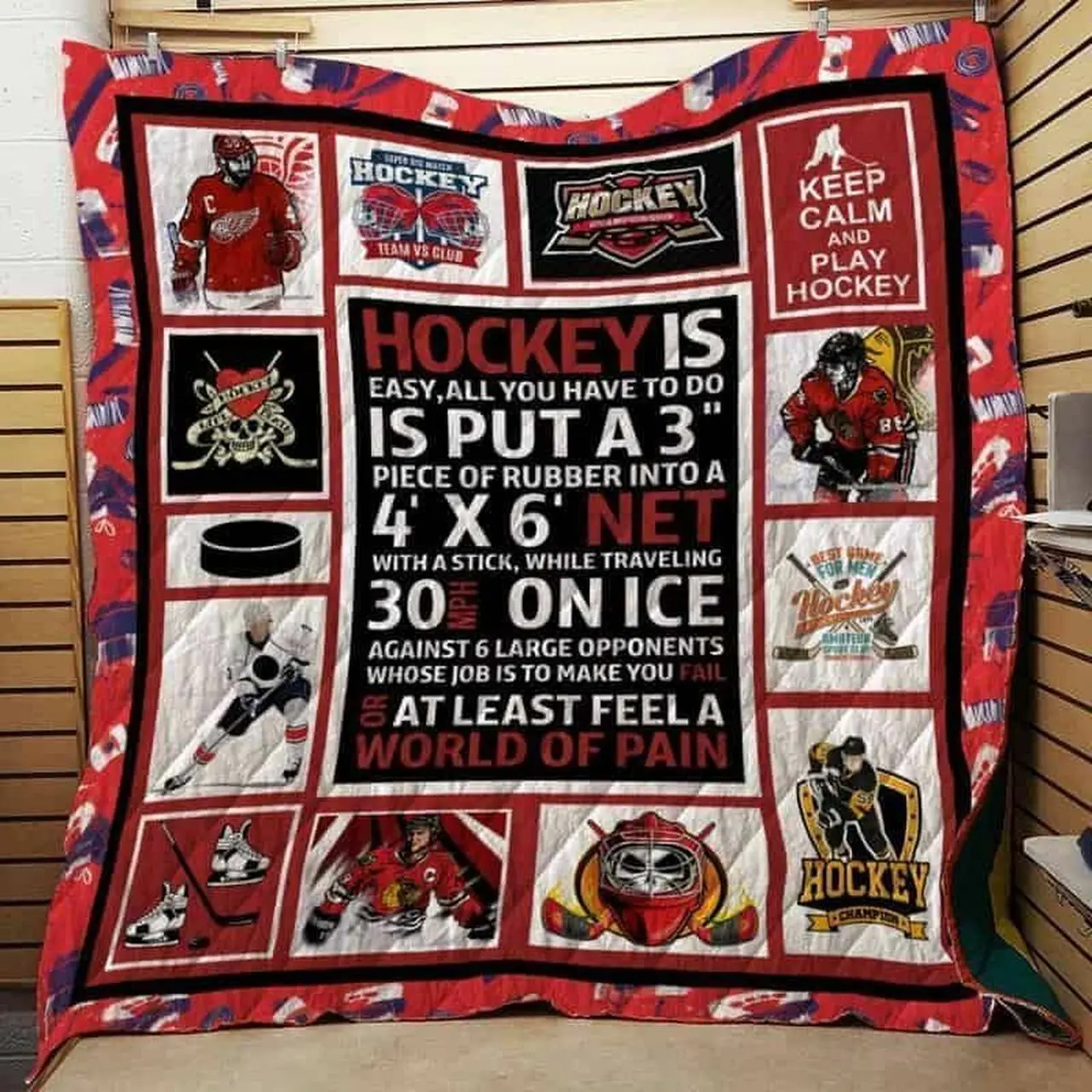 Ice Hockey Cla1610396Q Quilt Blanket and Home Decor