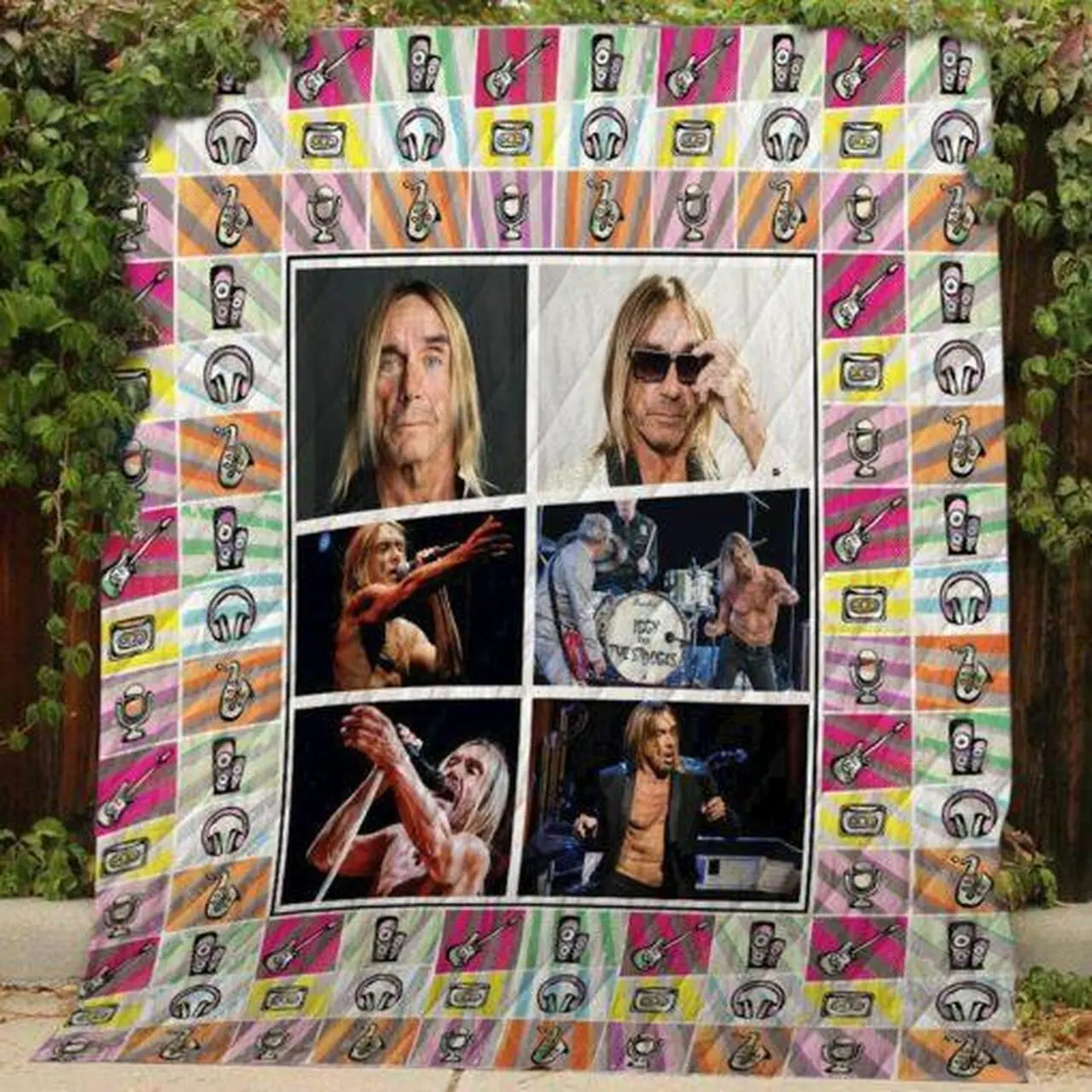 Iggy Pop Quilt V1 and Home Decor