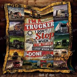 Im A Trucker Blanket KC1807 Quilt and Home Decor