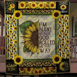 Im Blunt Sunflower Quilt Blanket  Quilt and Home Decor