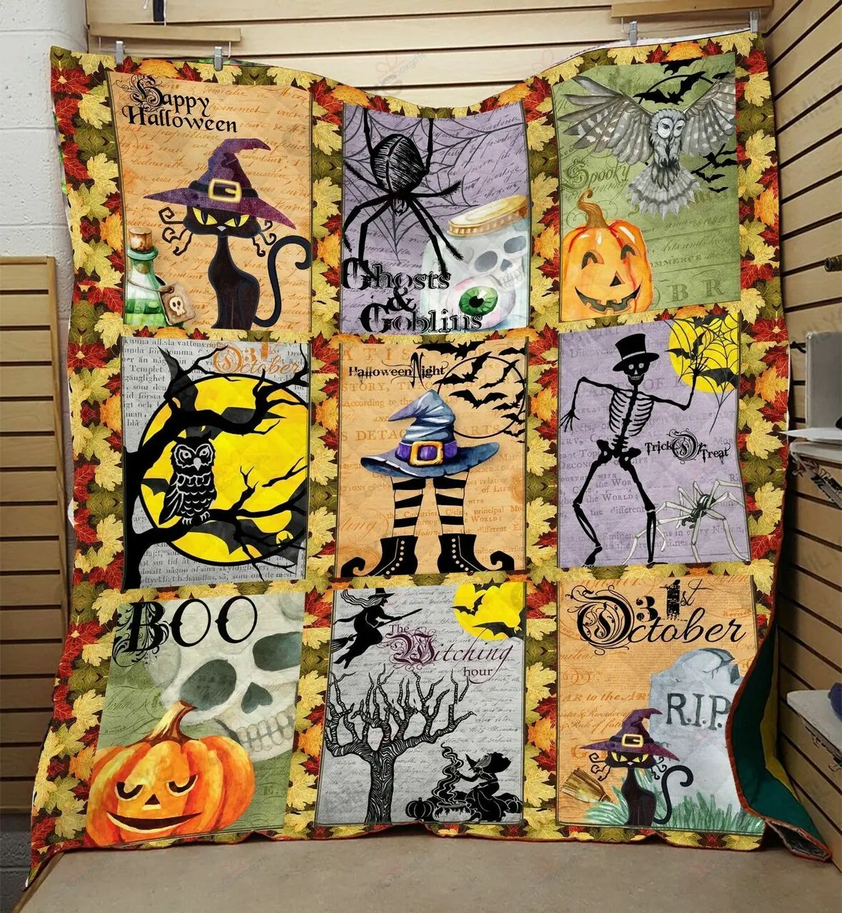 Im Just Here For The Halloween Black Cat KL2409120CL Quilt Blanket and Home Decor