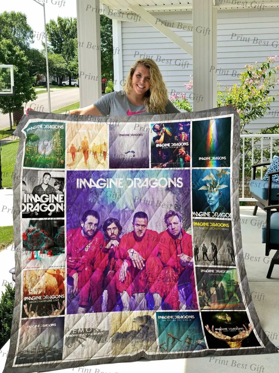 Imagine Dragons Albums Cover Poster Quilt Blanket and Home Decor
